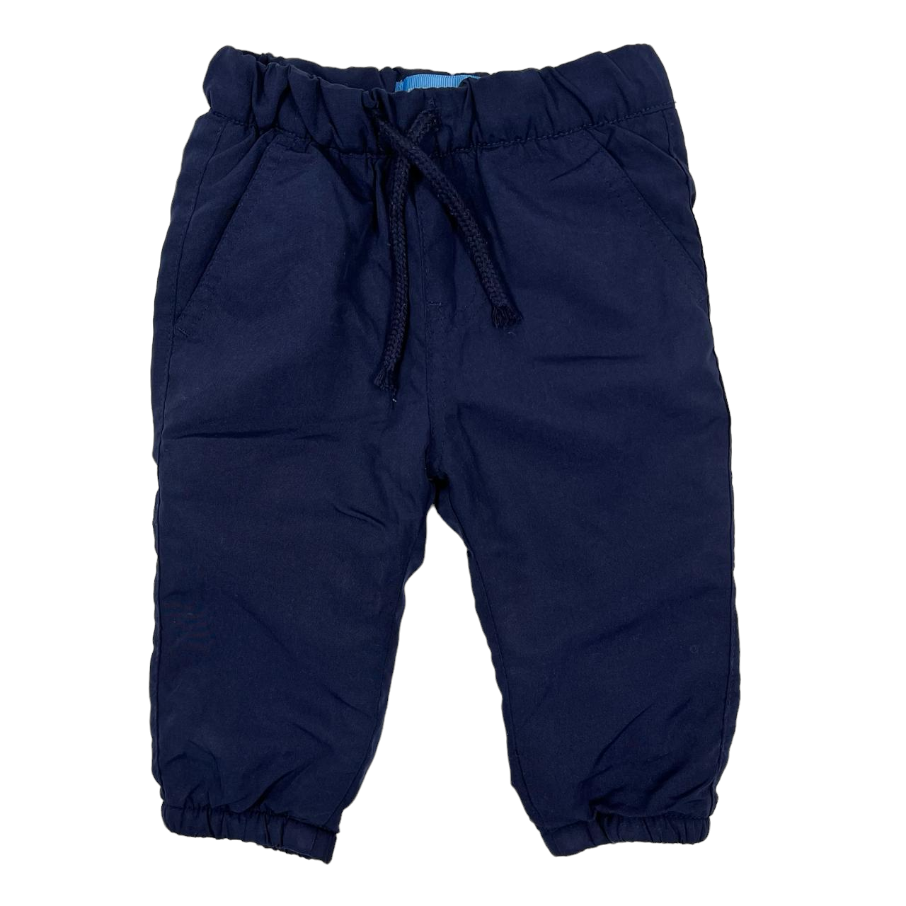 Pantalon forrado azul marino termico con puños y cordon