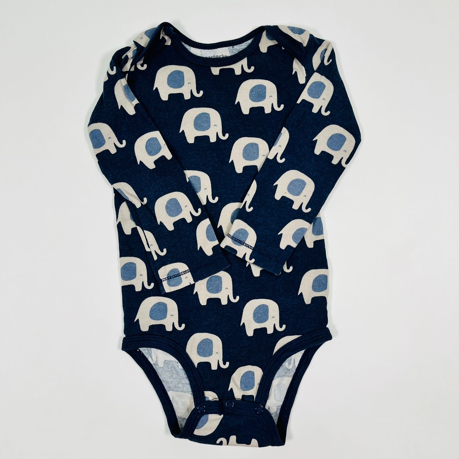 Bodys manga larga azul con diseño de elefante