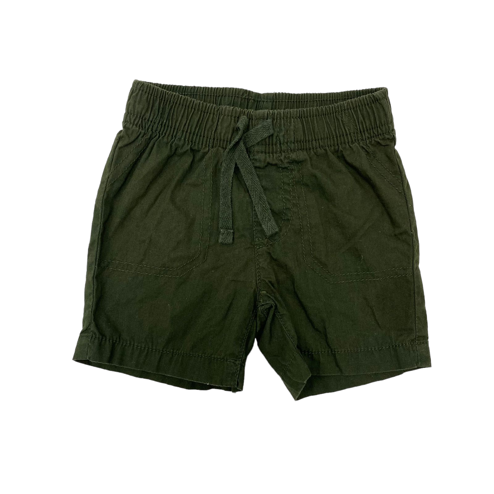 Short verde militar con pretina y cordones