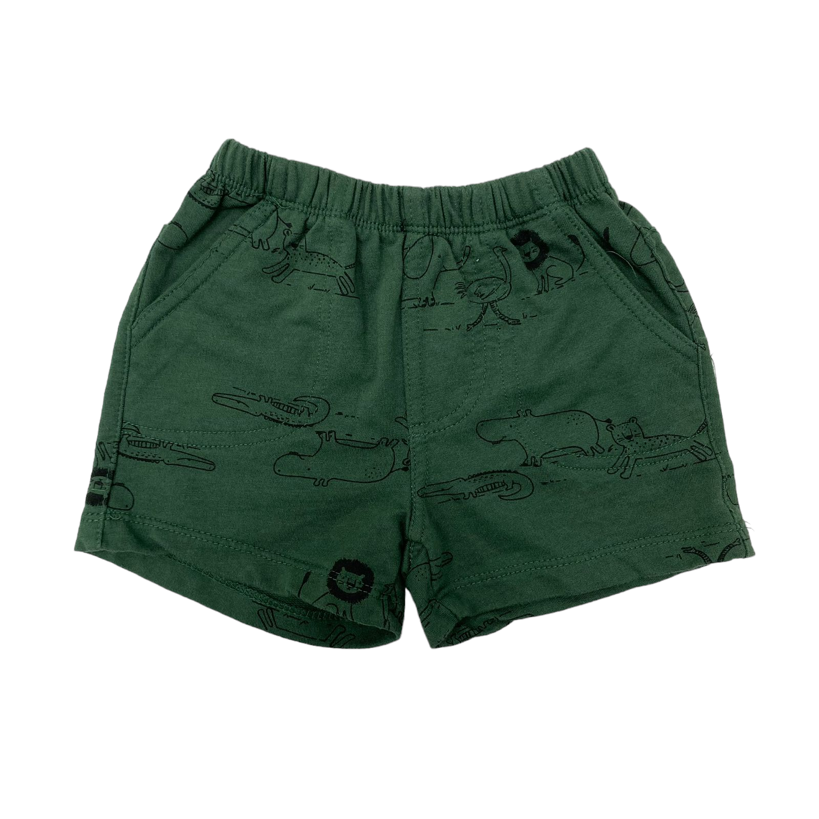 Short verde oscuro con animales y pretina