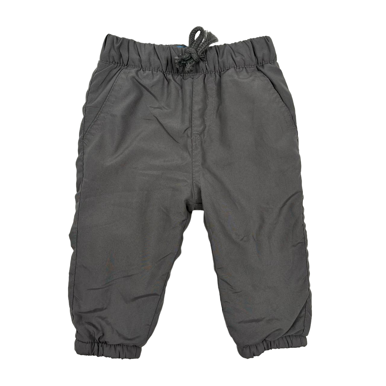Pantalon forrado gris termico con pretina ajustable y puños