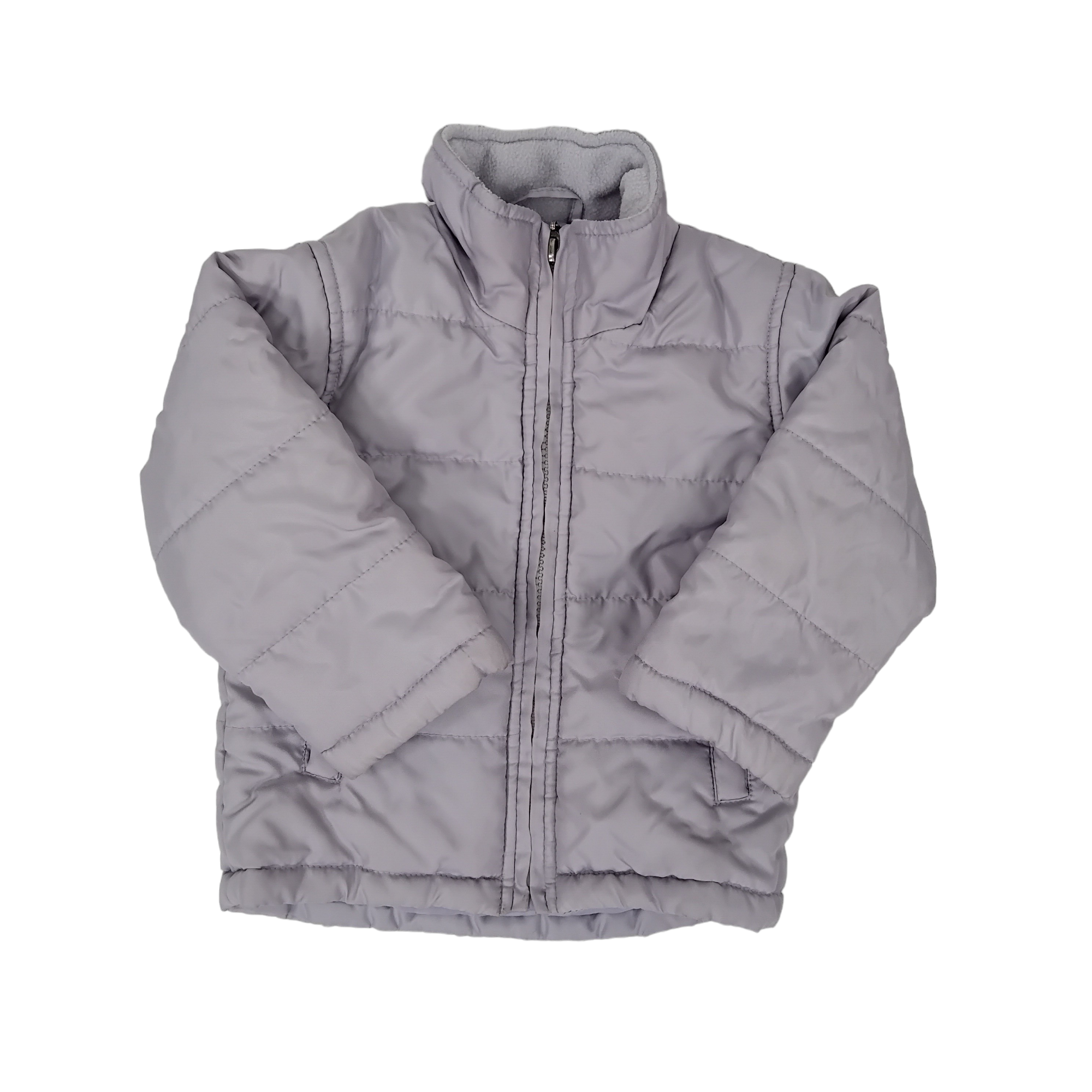 Parka de polar morada metalizada