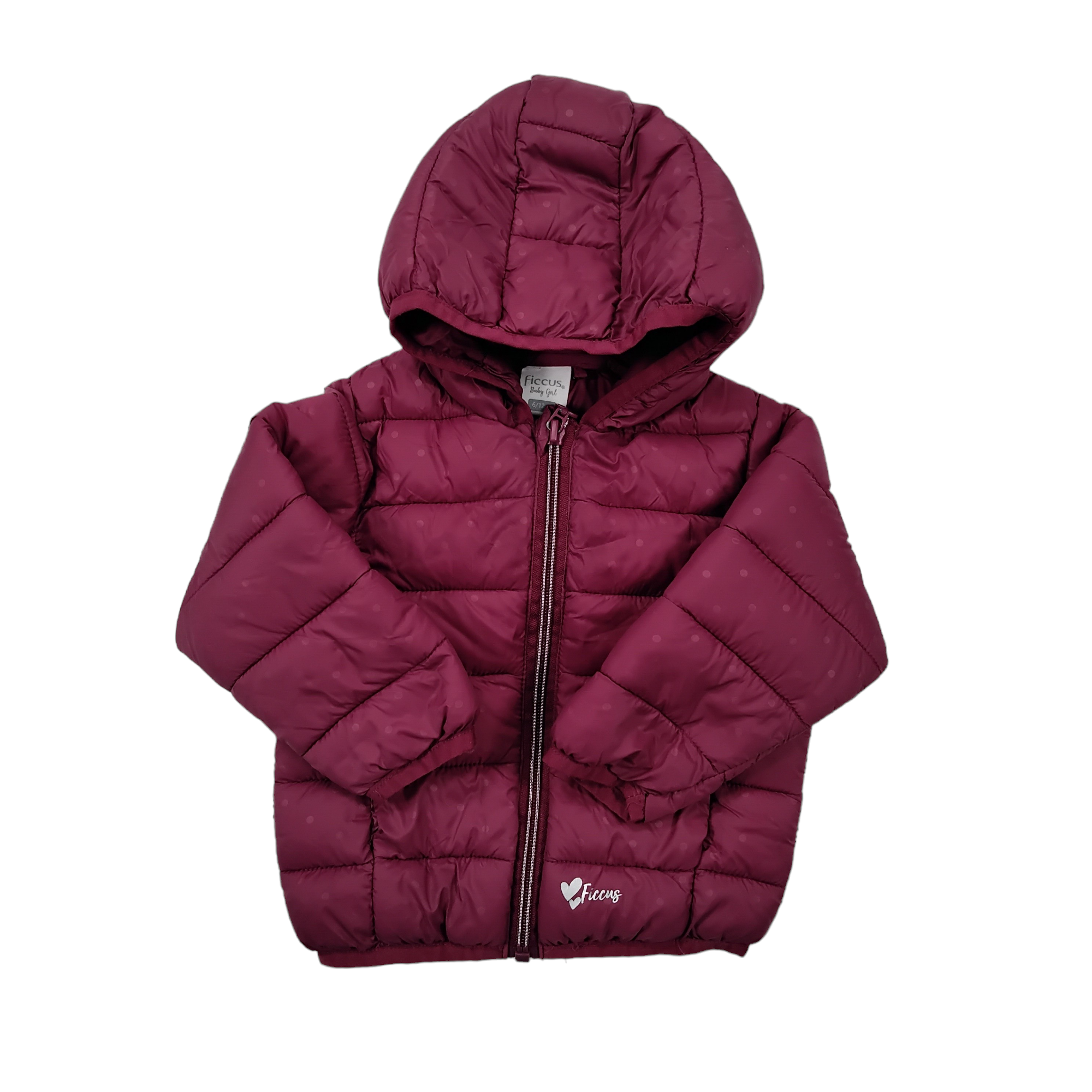 Parka burdeo ficcus con puntos