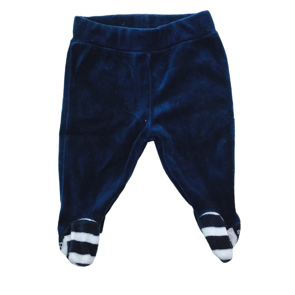 Panty de plush azul con detalles en negro y blanco