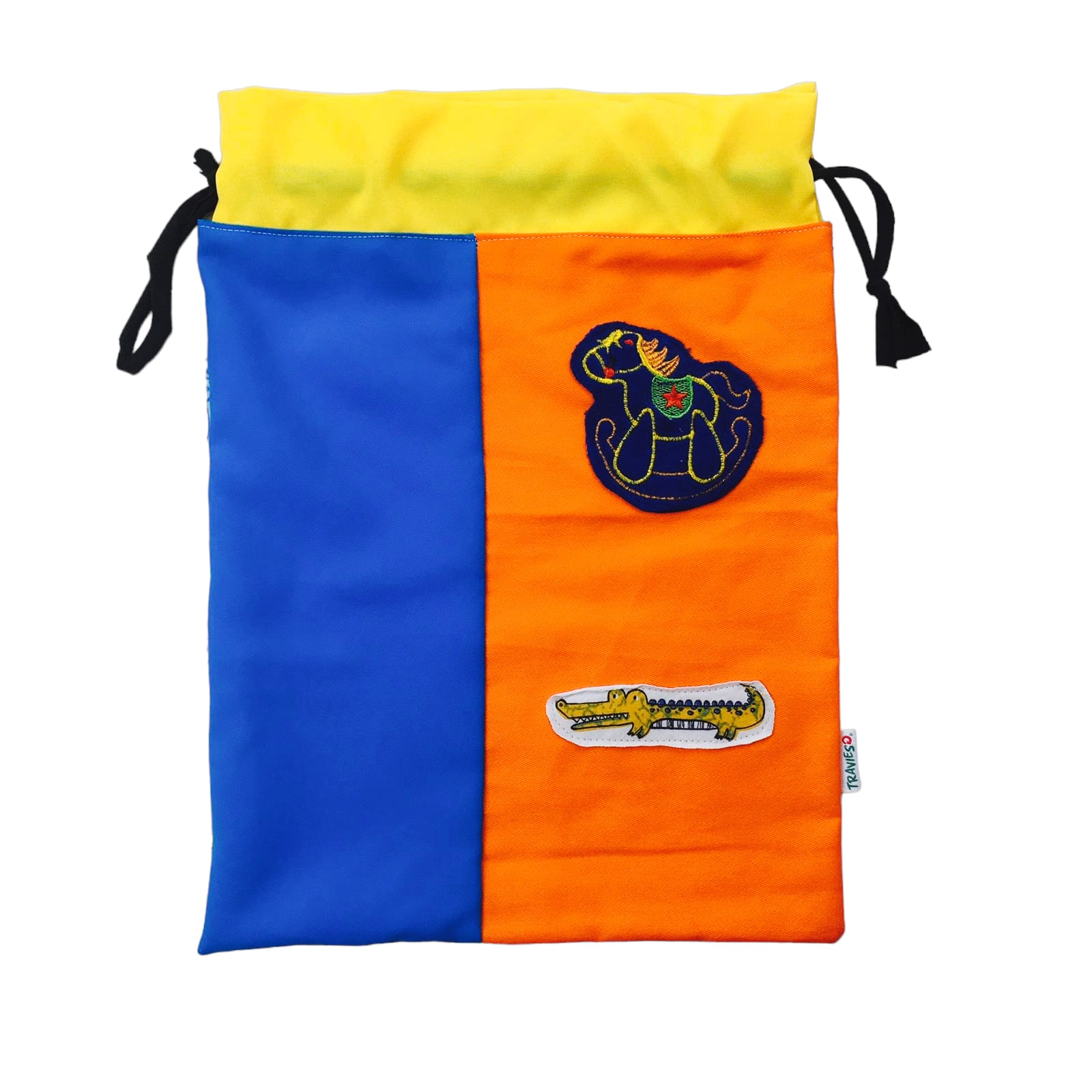 Bolsa para el jardin naranjo y celeste