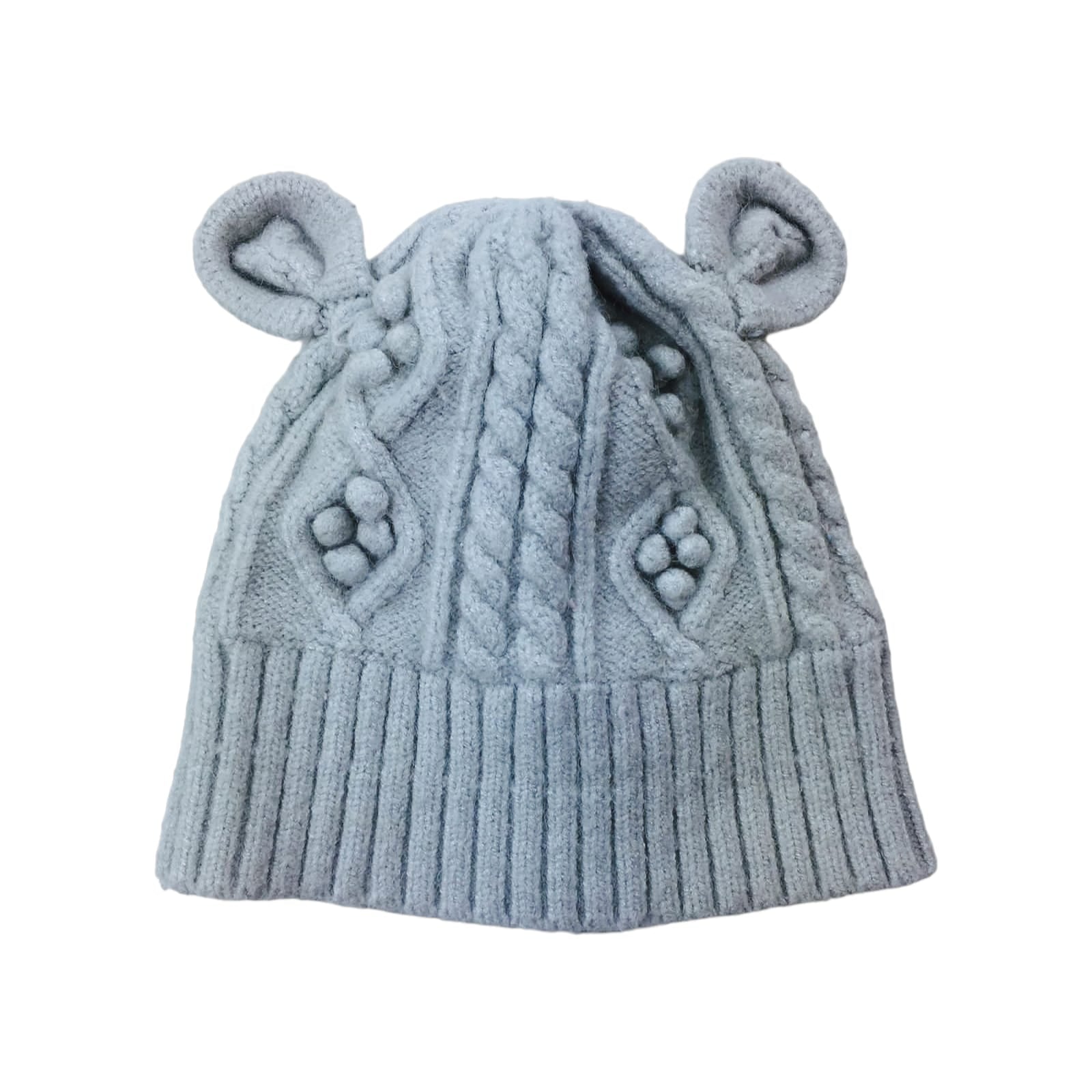 Gorro tejido gris con interior de algodon