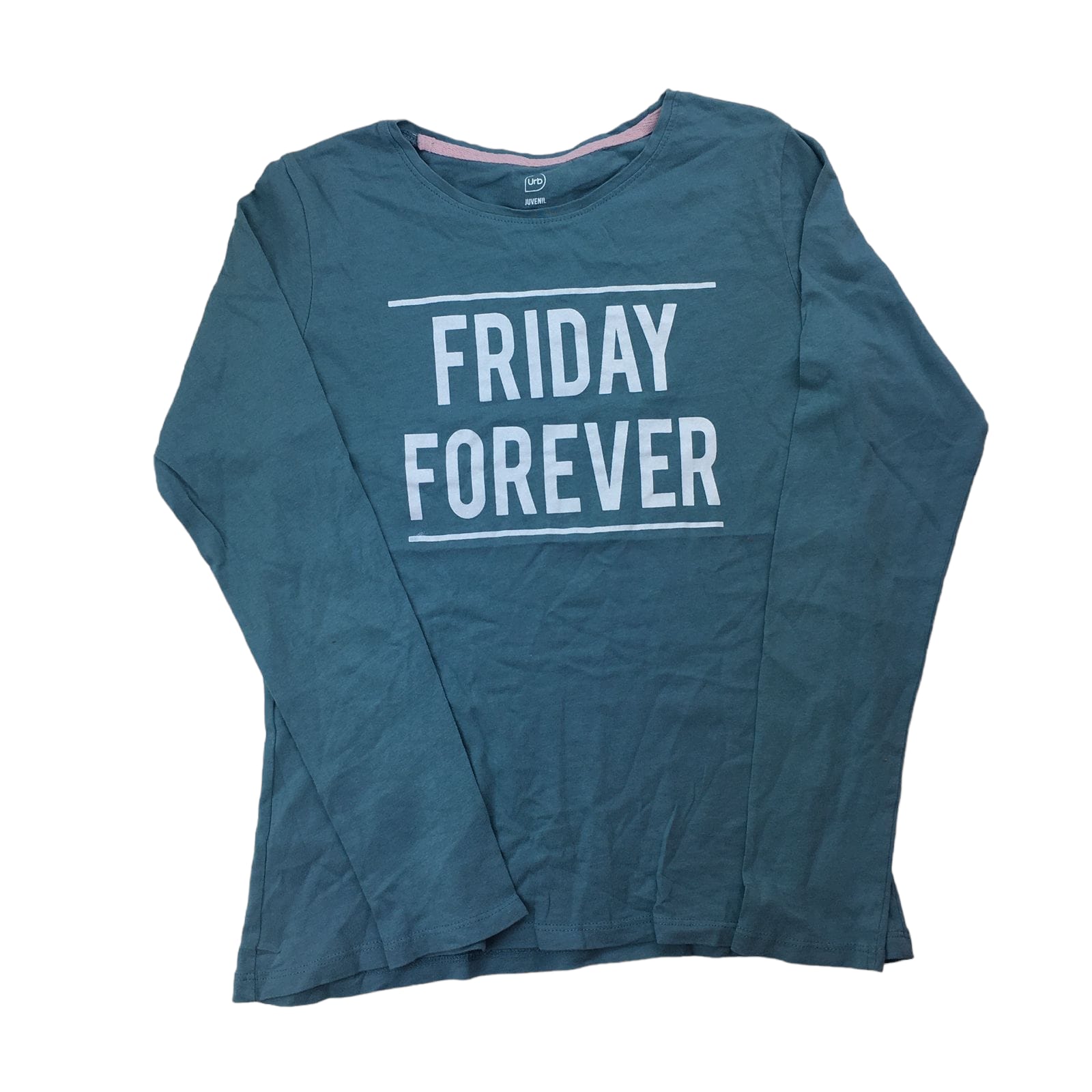 Polera manga larga azul "Friday Forever"