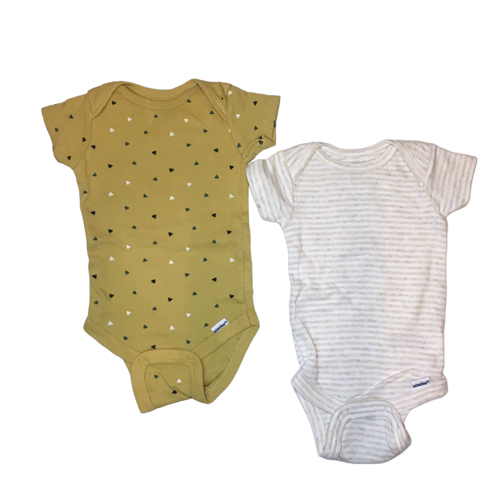 Pack de 2 Bodys manga corta amarillo y beige