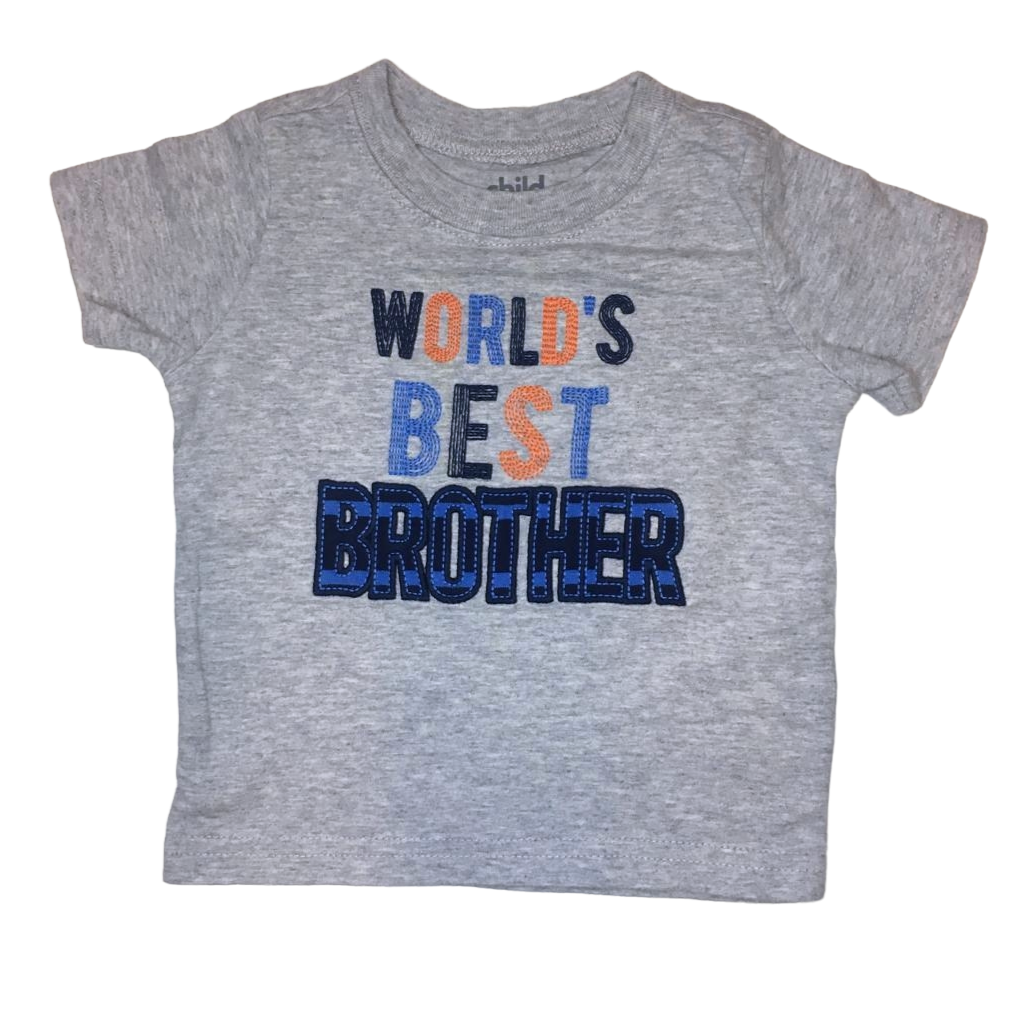 Polera Carter's manga corta gris " World's Best Brother"