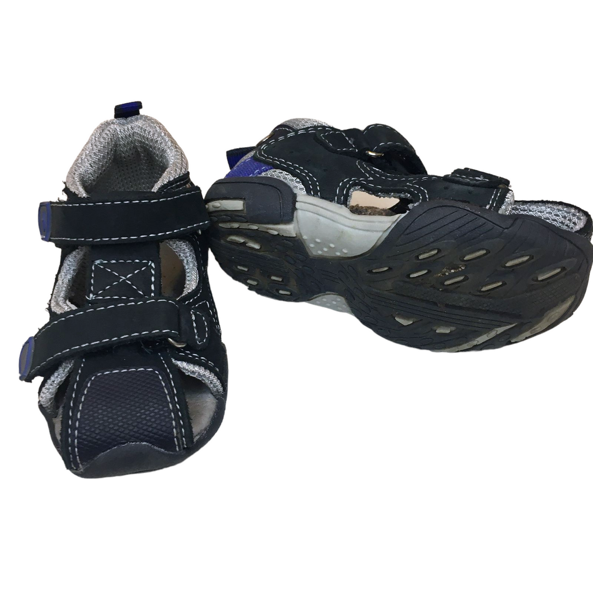 Zapatos negro y gris con velcro