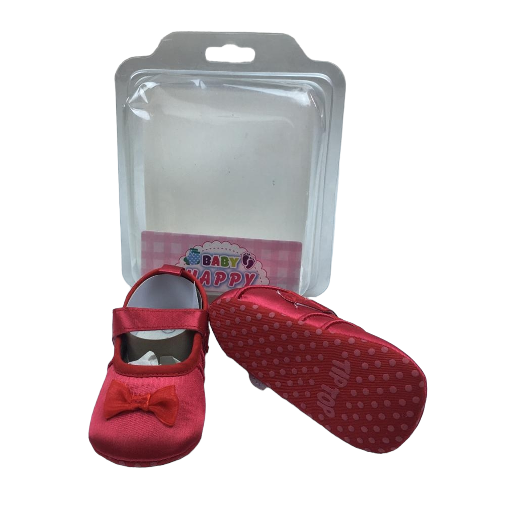 Ballerina rojas con lazo y velcro,  nuevas en su caja