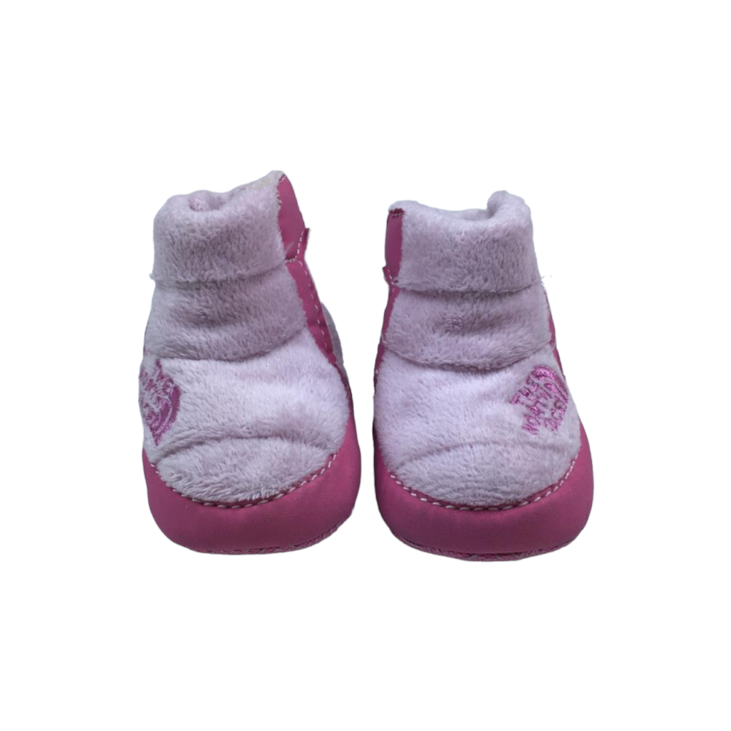 Botas peluditas rosadas con velcro