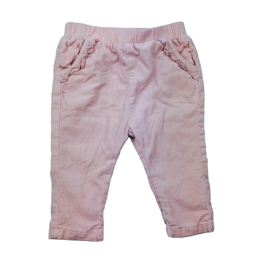 Pantalon de cotele rosado forrado con interior de algodon