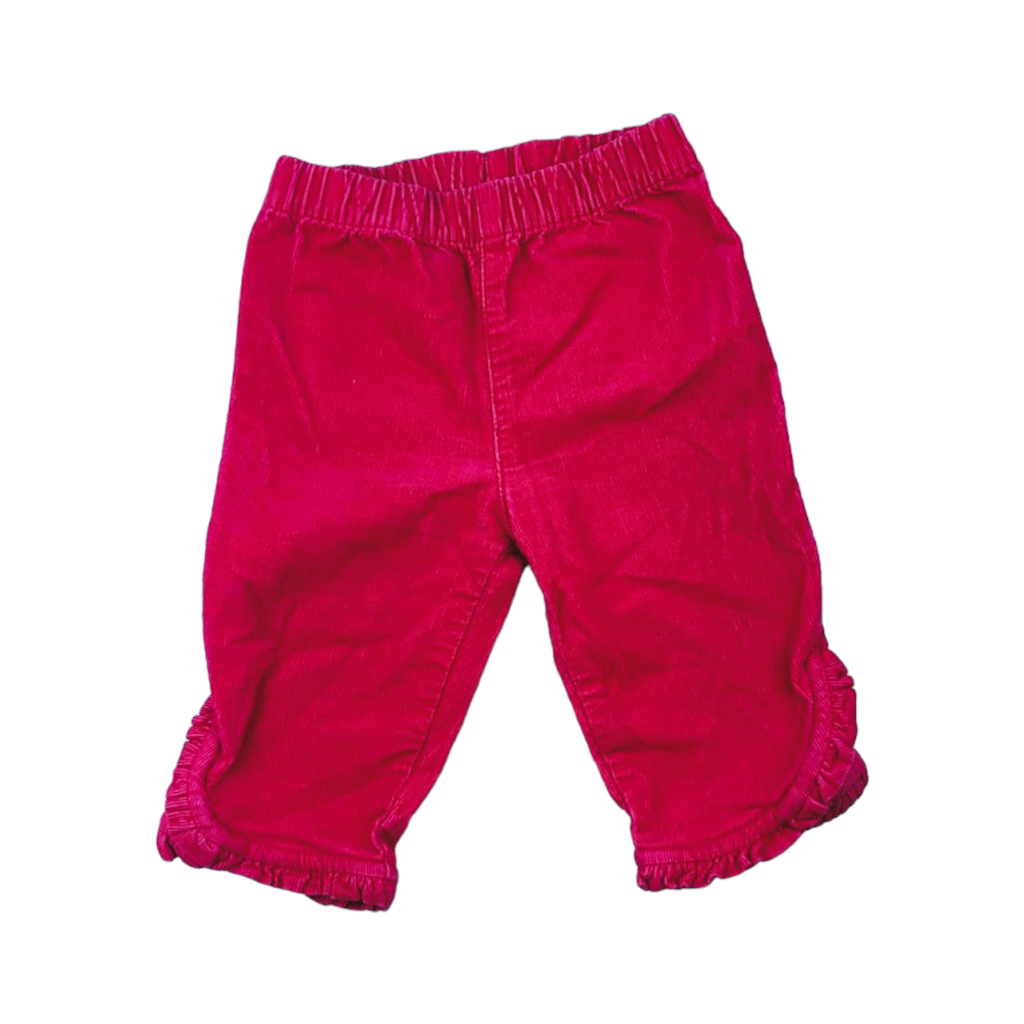 Pantalon de cotele fucsia con vuelitos