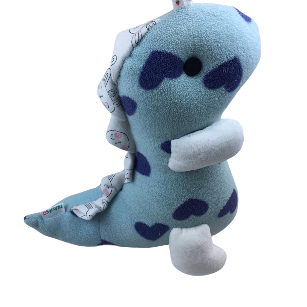 Dino Maxi celeste con corazones azules