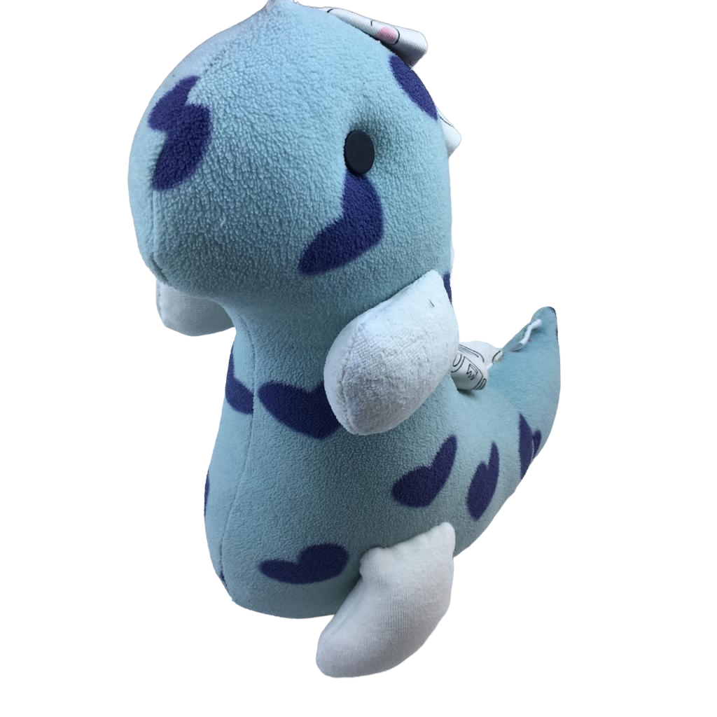 Dino Maxi celeste con corazones azules