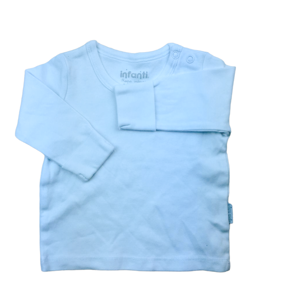 Polera blanca top manga larga