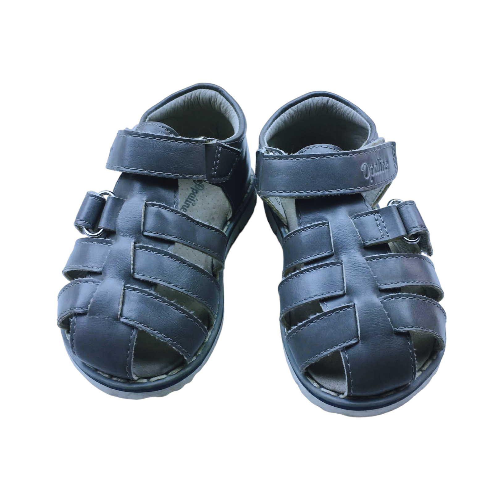 Sandalia gris con velcro