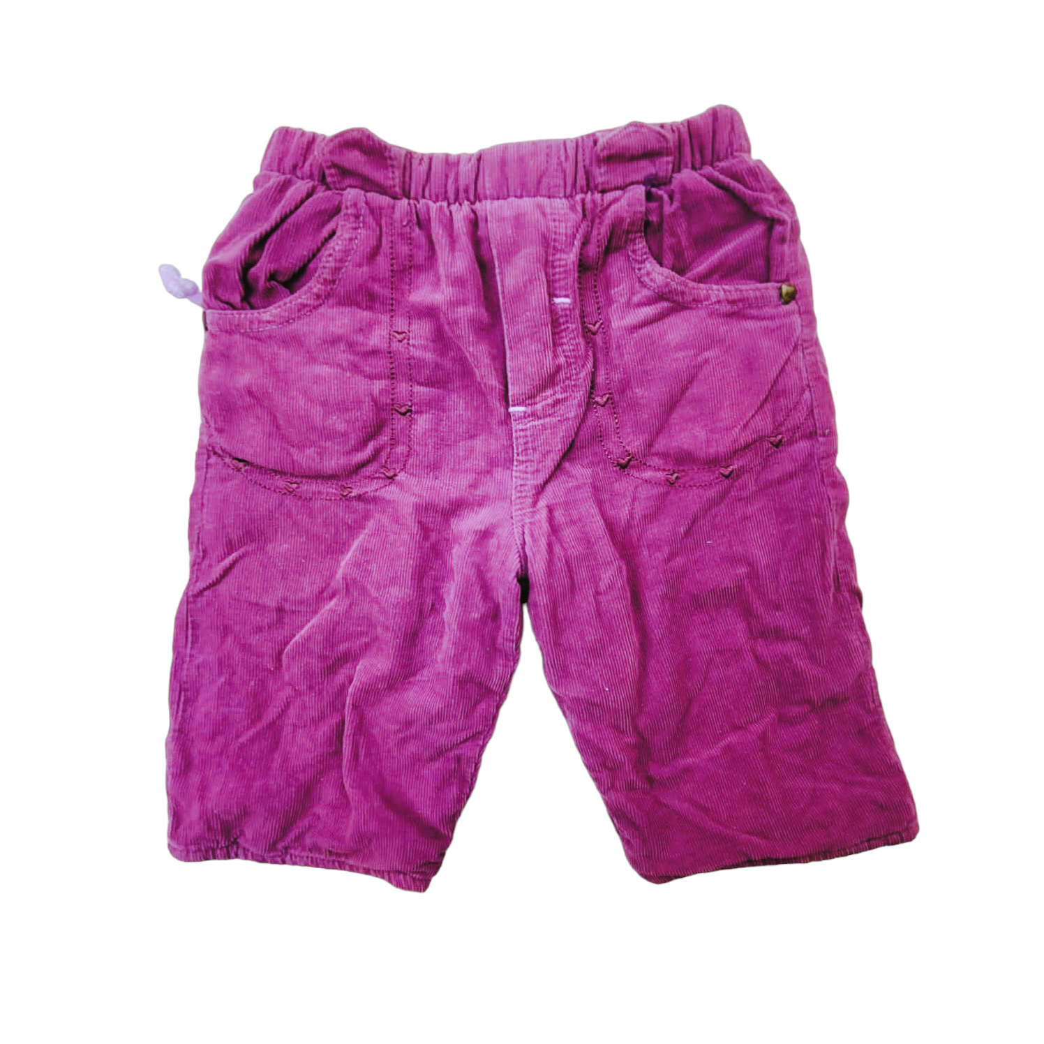 Pantalon de cotele lila forrado con interior de algodon