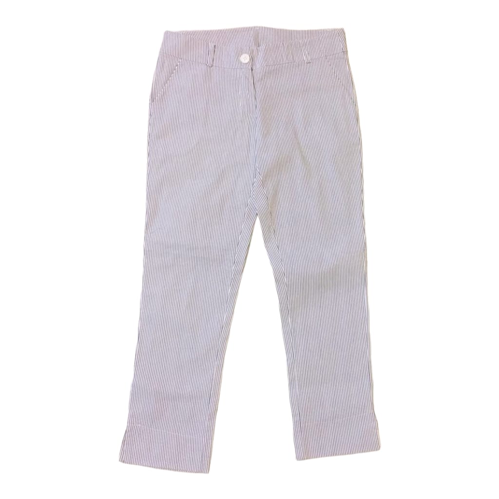 Pantalon blanco con rayas azules