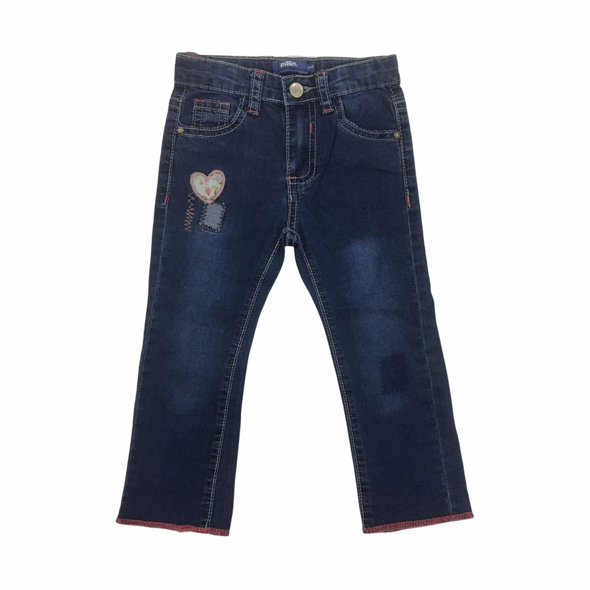 Jeans Azul Diseño Corazón Cintura Ajustable