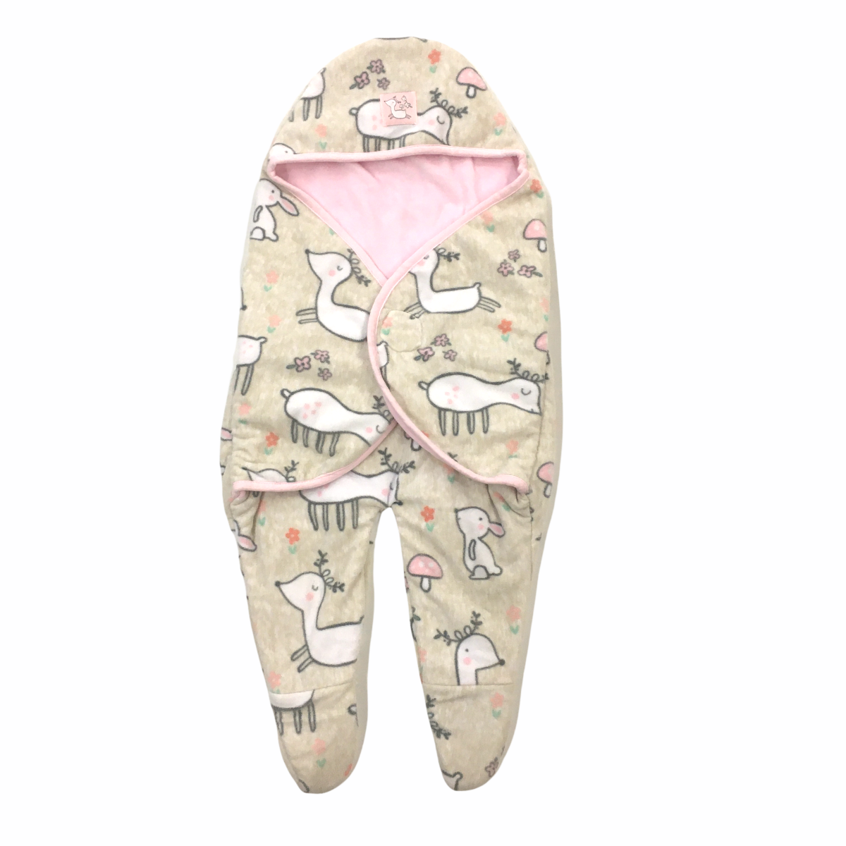 Swaddles Rosado y Beige Diseño Venaditos