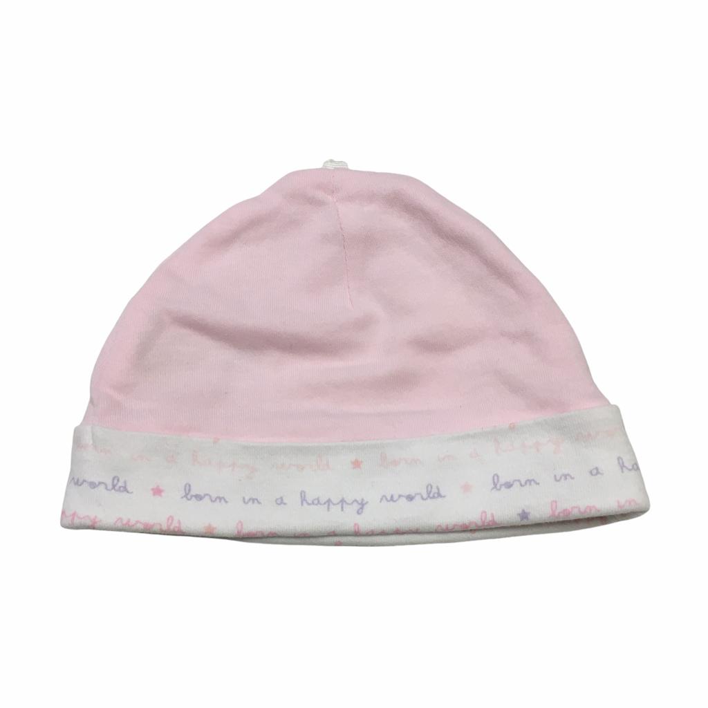 Gorrito de Algodón Rosado con Blanco