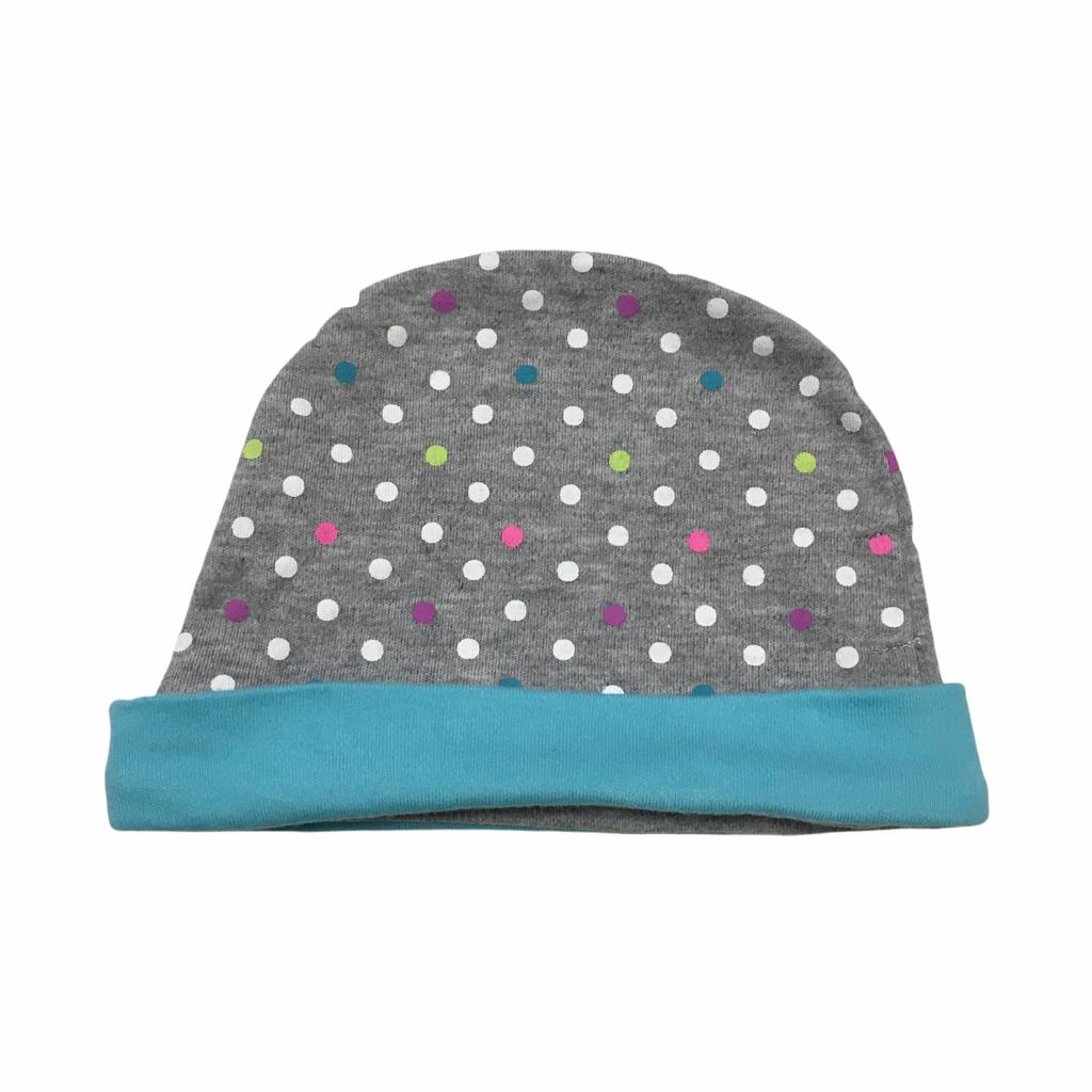 Gorrito de Algodón Gris con Puntitos de Colores