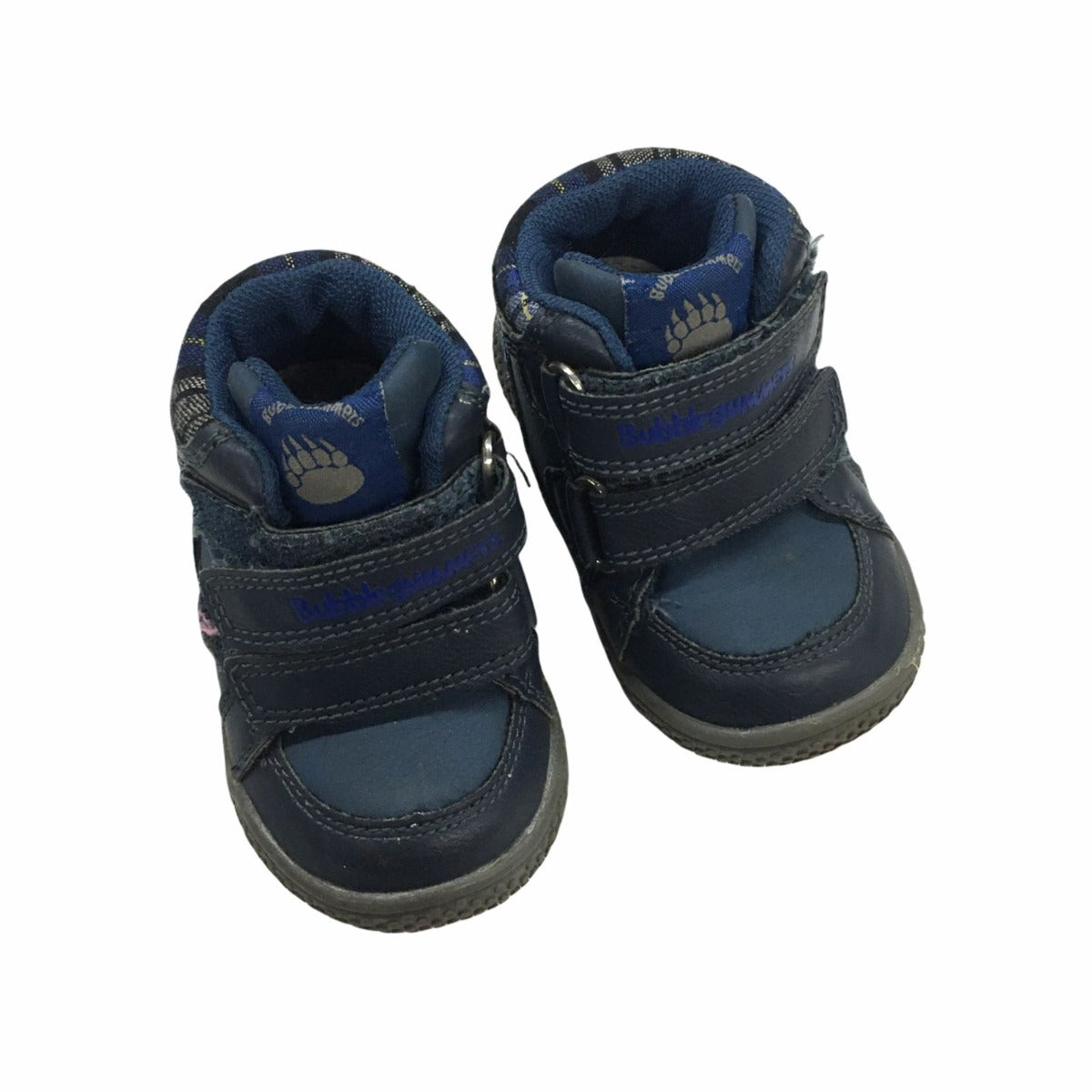 Zapatos de Cuero con Caña Azules con Velcros