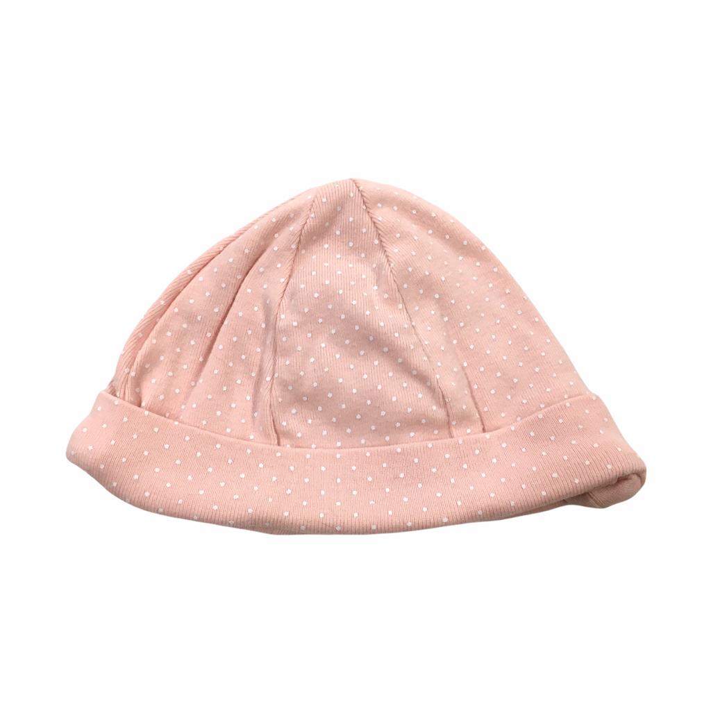 Gorro de Algodón Rosado Con Lunares Blancos